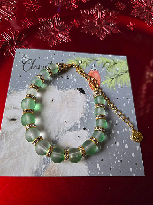 Bracelet Green Crystal