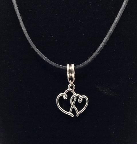 Double Heart Charm Necklace